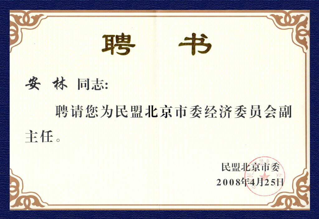 2008民盟北京市經(jīng)委副主任