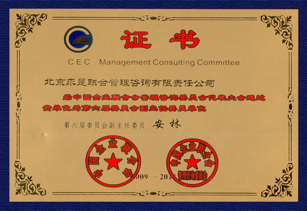 2009中國(guó)企業(yè)聯(lián)合會(huì)管理咨詢委員會(huì)副主任委員